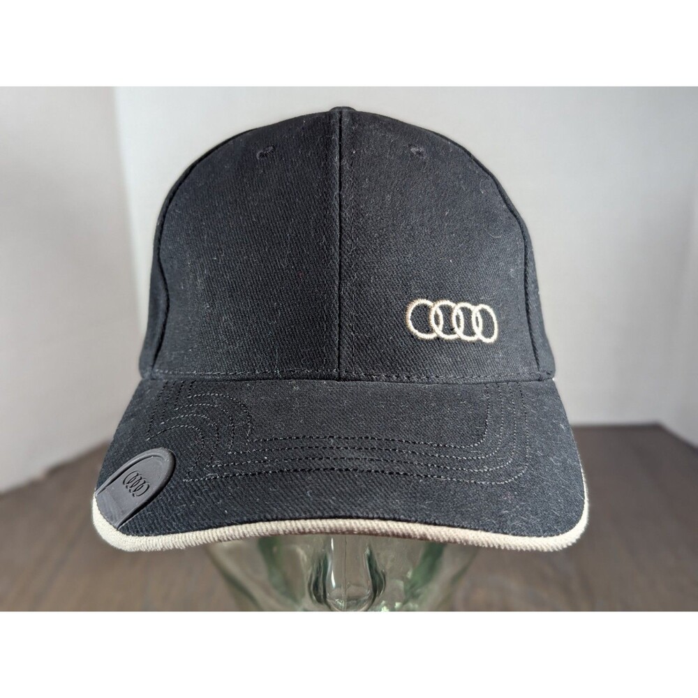 Audi Car Baseball Cap Hat Adjustable Black Logo Embroidered Rubber Decal Cotton